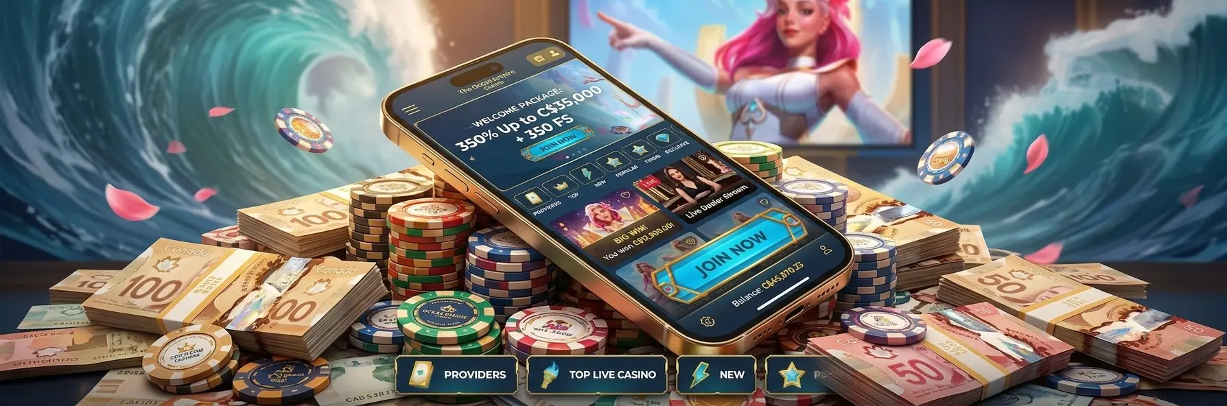 Casea Casino mobile web app for iPhone and Android